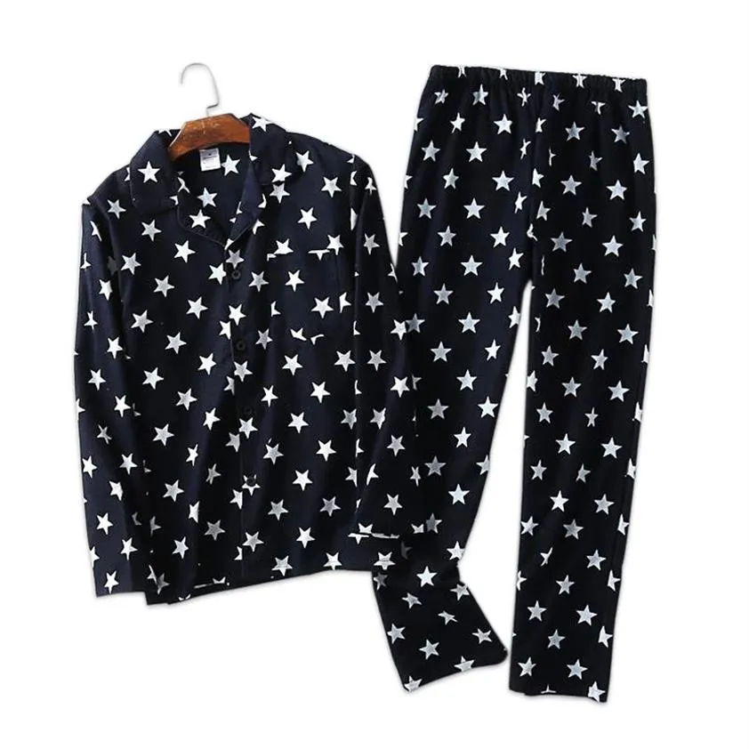 100% coton Sexy étoiles pyjamas ensembles hommes vêtements de nuit automne hiver mâle pyjamas pijama hombre hommes mignon dessin animé pyjamas ensemblesLY191112301x