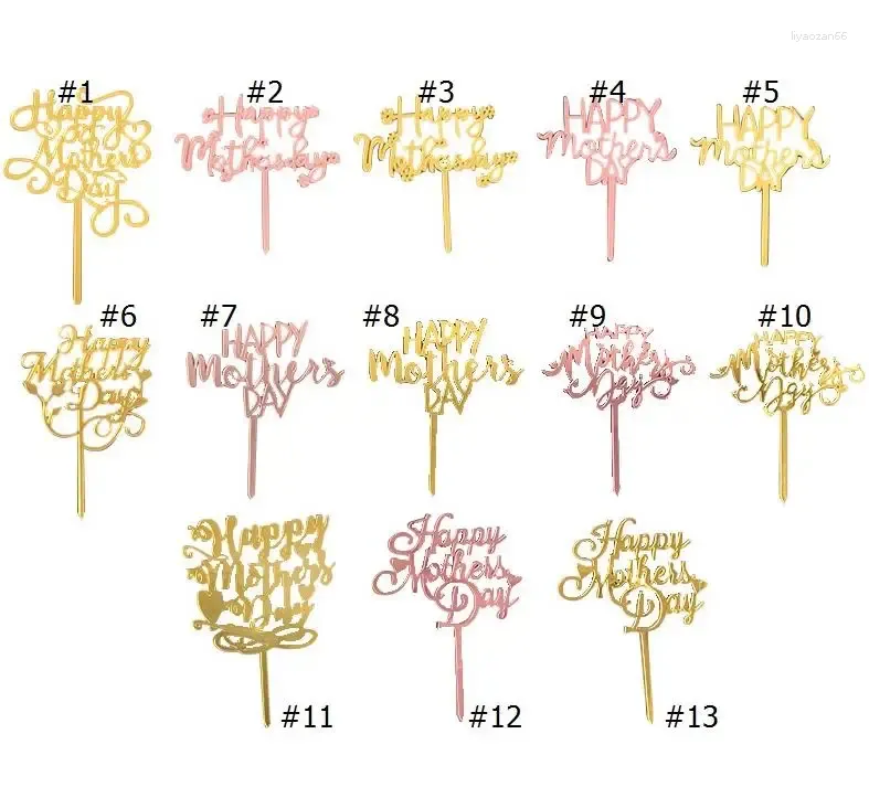 Cake Tools 500pcs Happy Mothers Day Topper Acrylic Mom For Mother's Birthday Party Decoration SN3813