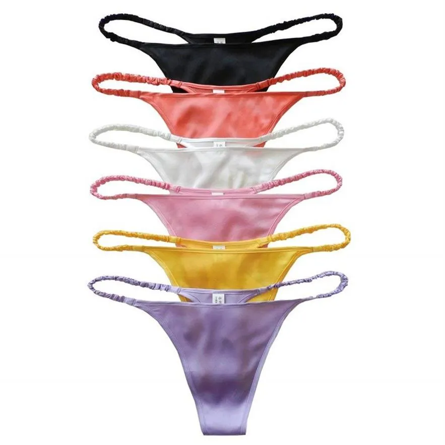 6 pièces sexy femmes % culotte string en soie191v