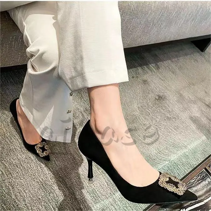 Designer luxury dress shoes women fashion leather heels chunky sandals double letter printing shoes bottom classic wedding party shoes