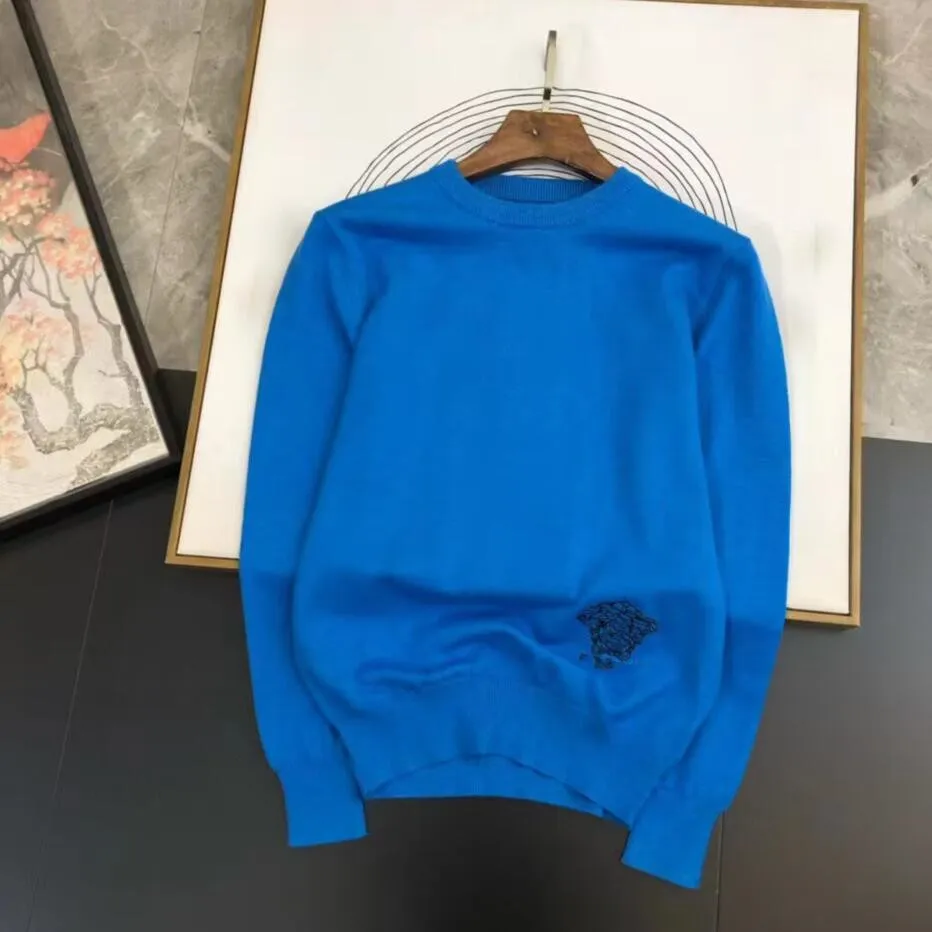 Moda VE brandSweater marca Mens Designer de malha Camisas de Manga Longa Francês High Street Padrão Bordado Em Torno Do Pescoço Malhas Homens Mulheres