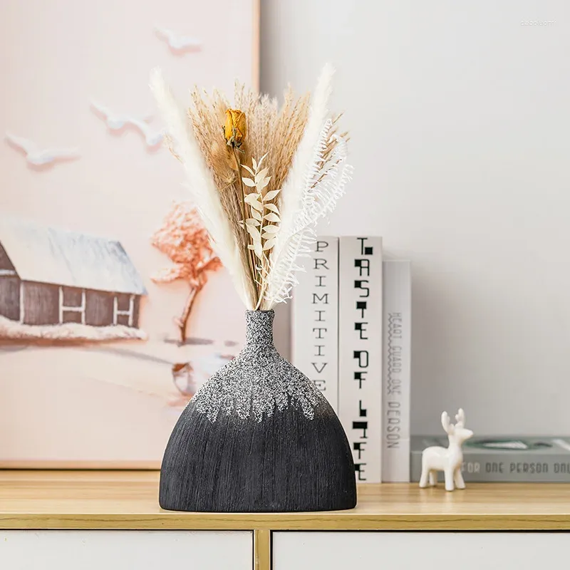 Vasen 1pc Kreative Keramik Einfache und elegante Wohnzimmer Büro Home Furnishings Blumenarrangement Trockendekorationen