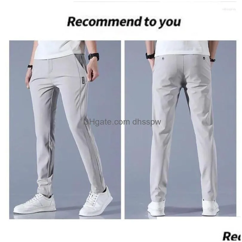 mens pants mens golf trousers quick drying long comfortable leisure with pockets stretch relax fit breathable zipper design