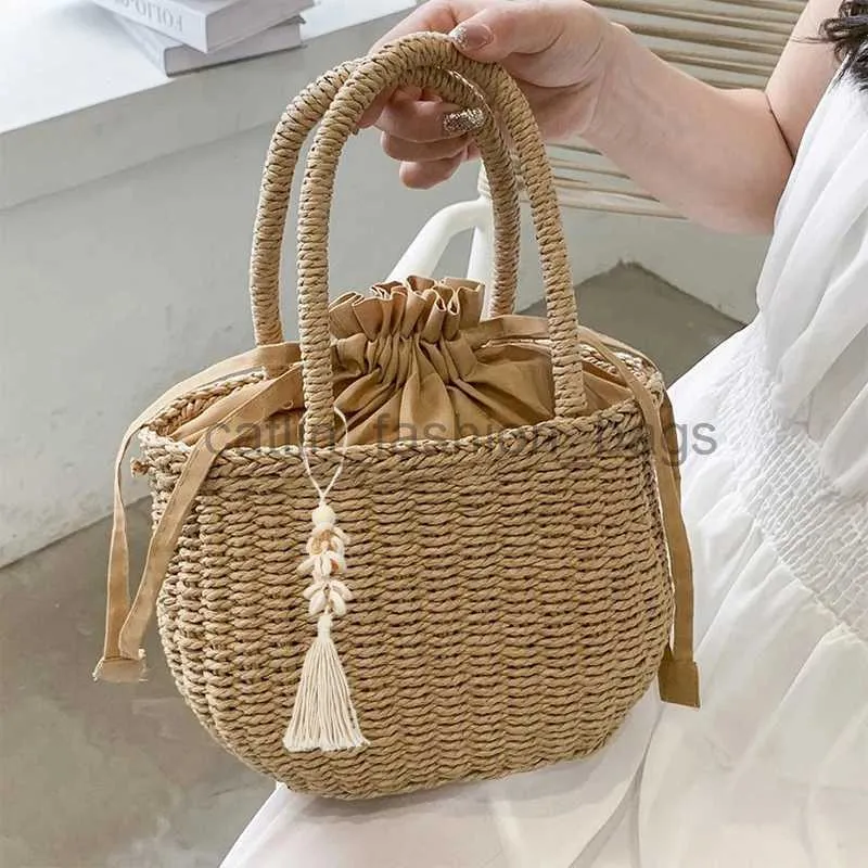 Bags Summer Straw Woven Handbags Retro Ladies Beach Bag Vacation Travel Shopping Totes Purse Bolsoscatlin_fashion_bags