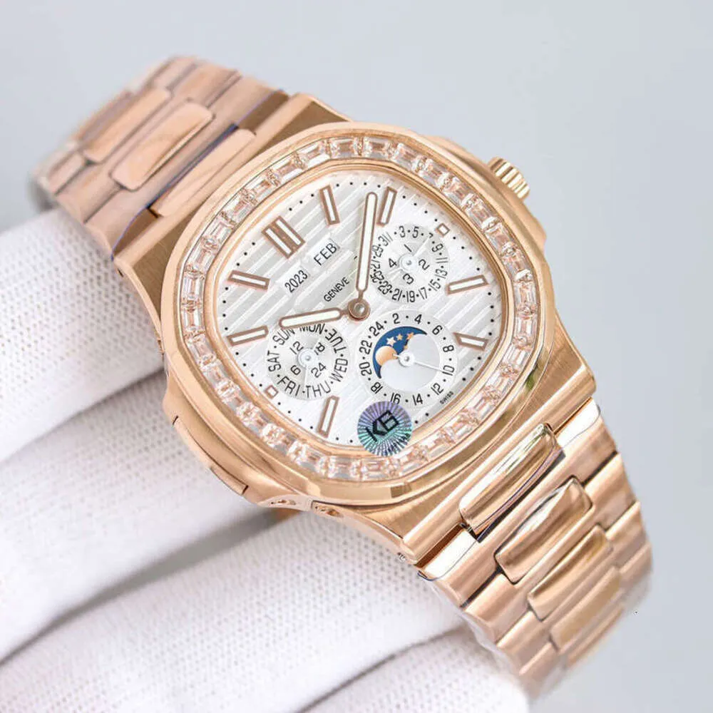 Patekphilippe Auto Classical Wit Quality Montre Mechanical Movment Men Luxe PP 5711 Patel Watch Moon Phase Uhr Wristwatch Superclone Complex 5ylb Fonctions