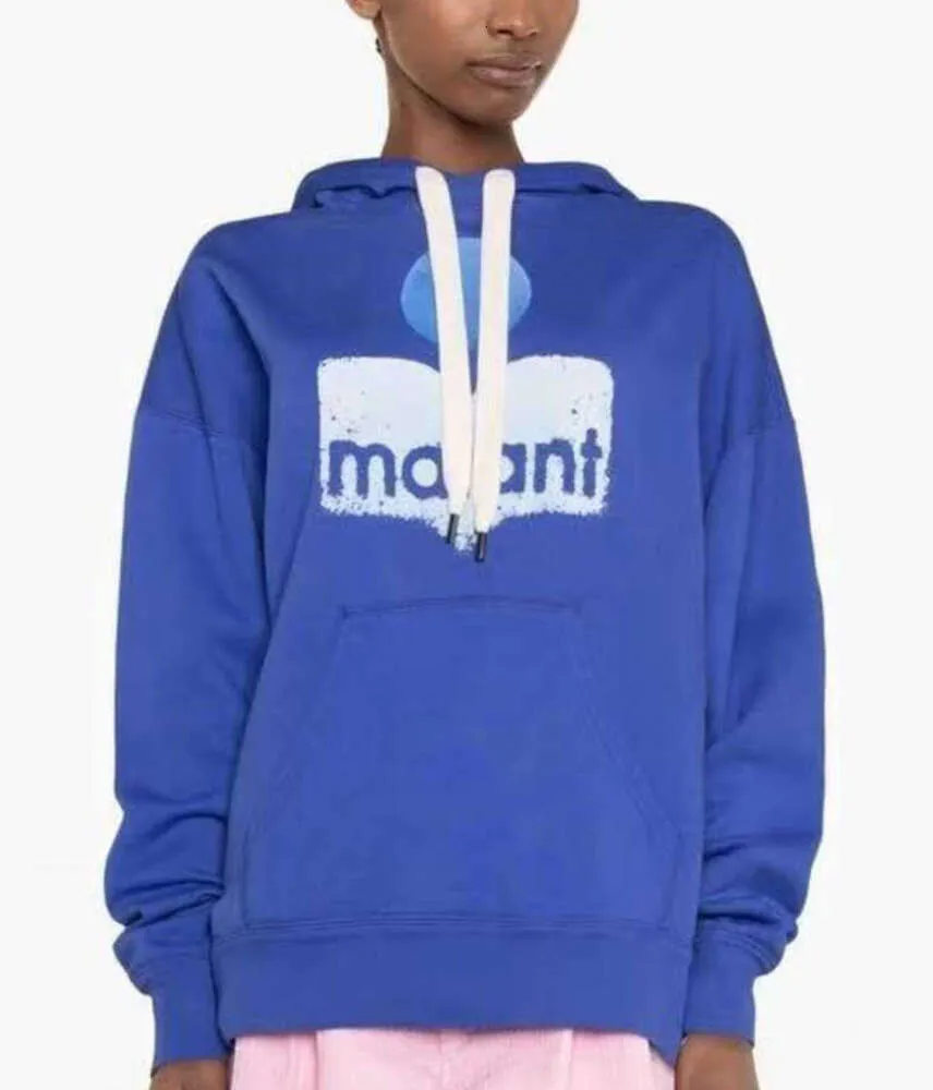 Isabel Marant Designer Cotton Sweatshirt Blue Hoodie Women