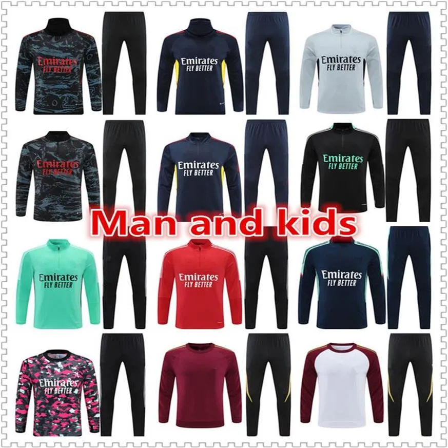 22 23 Arsen Pepe Saka Tracksuit Adult Boys Gunners Training Suit Odegaard Thomas Tierney Smith Rowe 2023 Transport Men Kids Kit2859