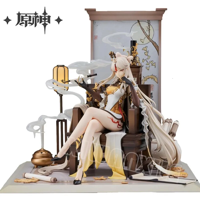 Konst och hantverk 27 cm Genshin Impact Ningguang Anime Figure Genshin Impact Zhongli Action Figure Klee/Paimon Figurine Collection Model Doll Toys 231017