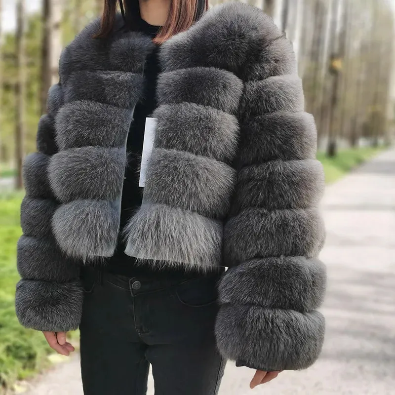 Womens Fur Faux Maomaokong Natural Real Coat Women Winter Warm Luxury Jacket Långhylsor Kvinna Väst Furry Coats 231018