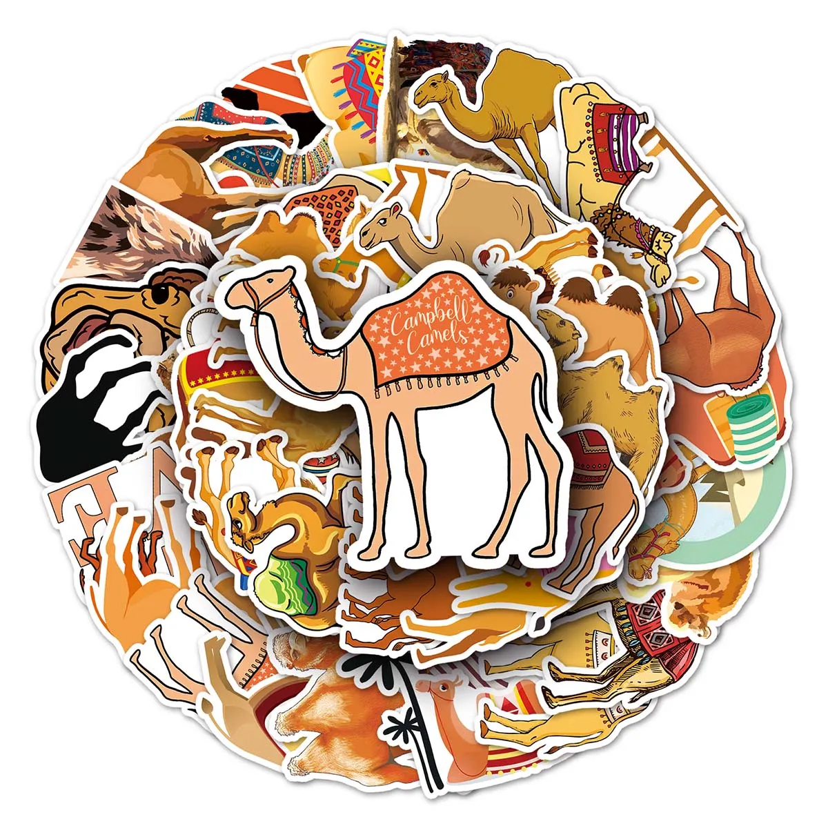 50 PCS Cartoon Animal Camels Graffiti Sticker PVC Scooter Personlighet Creative Trend Waterproof Decoration