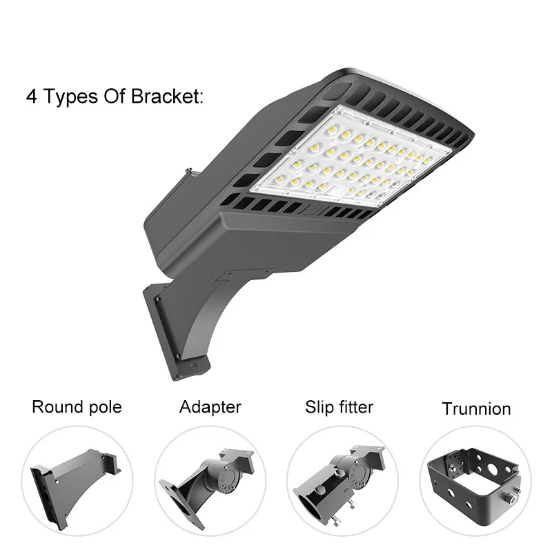 100W 200W 300W LED Parking Lights Street Shoebox Pole Lights Waterproof IP65 130LM/W Super Bright Dusk to Dawn Outdoor Commercial Area Flood Security Lighting