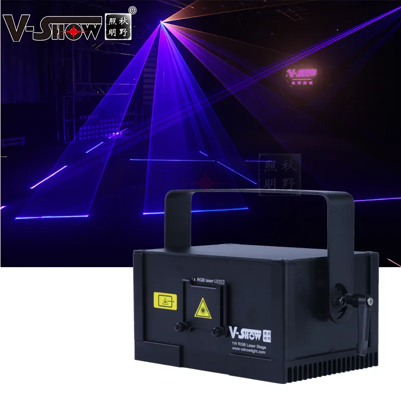 Animacja V-show 1W Light Light RGB High Power Stage Projector DMX512 ILDA na disco, imprezy weselne