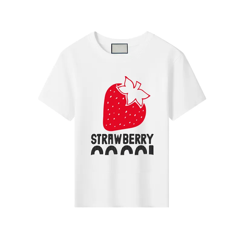 デザイナーキッズティーサマーチルドレンレンズTシャツかわいイチゴのプリントパターンラグジュアリーボーイズガールズショートスリーエレベーションカジュアルアウトウェアCHD2310196ササキッド