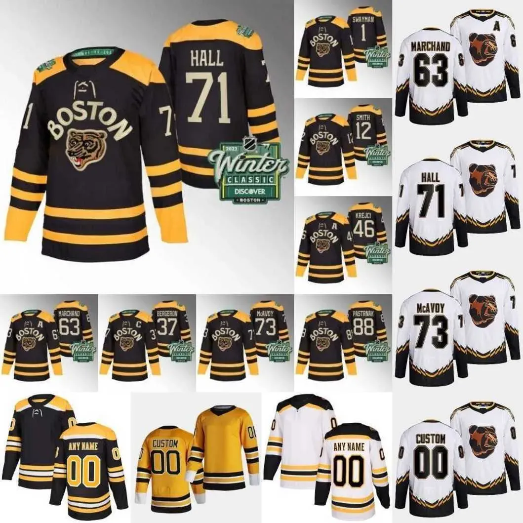 Bruins Brad Marchand 2023 Winter Classic Jersey David Pastrnak Patrice Bergeron Charlie Coyle Taylor Hall Mcavoy Craig Smith Nick Foligno Jeremy Swayman Boston