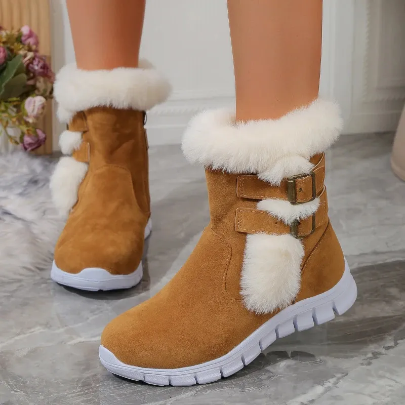 Boots Women's Woolen Short 2024 Winter European American Fashion Plush Comfortable Warm Anti Slip Snow Casual Cotton Shoes 231019