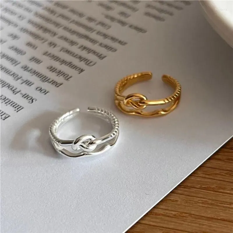 Cluster anéis torção atada onda oco punho dedo para mulheres menina coreano moda jóias senhora presente festa anillos mujer jz274