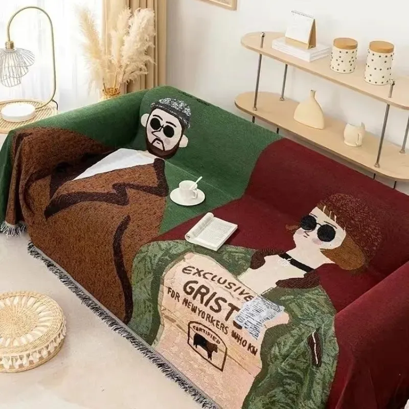 Filtar textil stad amerikansk stil soffa täcker leon den professionella kast filt hem tassel soffa dekorera mjuk picknick camping matta 231013