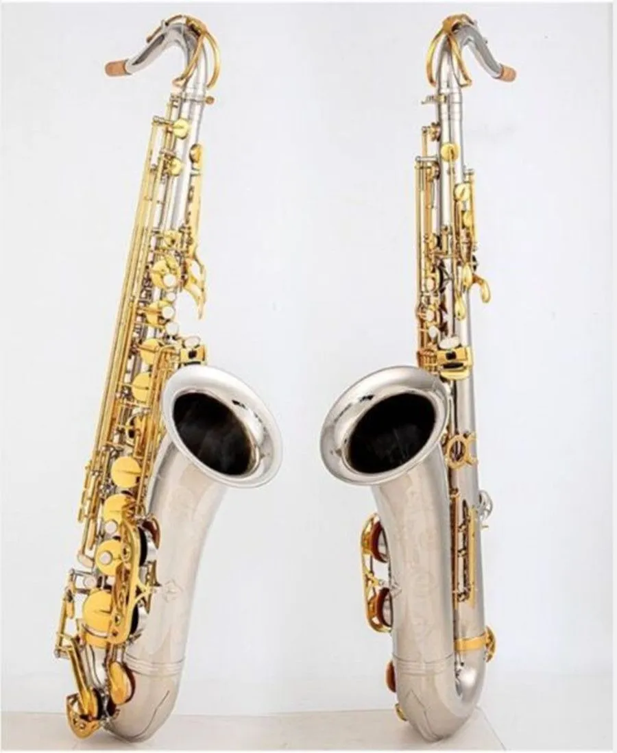 Tenor Saksofon T-902 B Flat Tune Brass Musical Instruments Nickel Srebrny Body Klucz Sax z akcesoriami obudowy