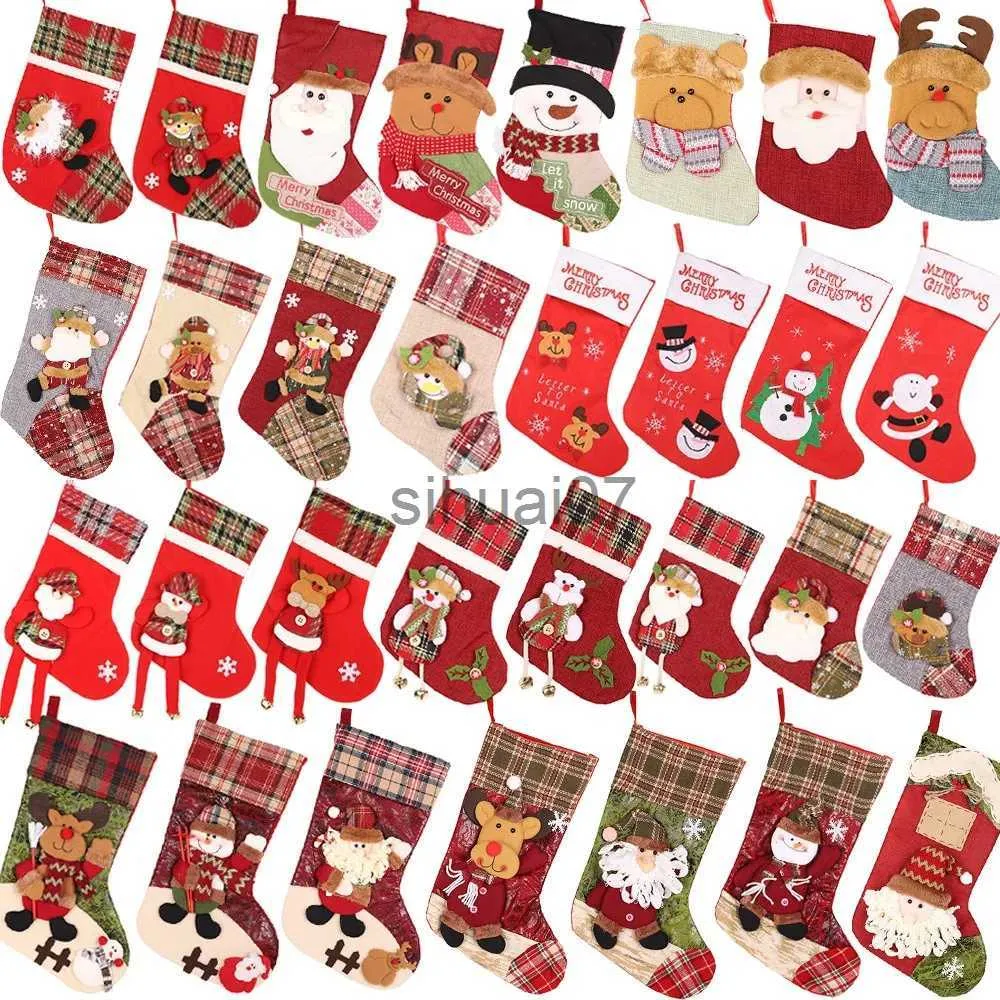 Kerstversiering 1 ML Kerstinventaris Decoratie Kerst Snoepzak Sokken Kerstdecoratie Thuis Kerstnavigatie Nieuwjaar 2024 Cadeauzakje Decorat