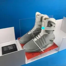 Automatic Laces Air Mag Sneakers Marty Mcfly's Led Outdoor Shoes Man Back To The Future Glow In The Dark Gray Boots Mcflys Mags With Original Box Size 40-47