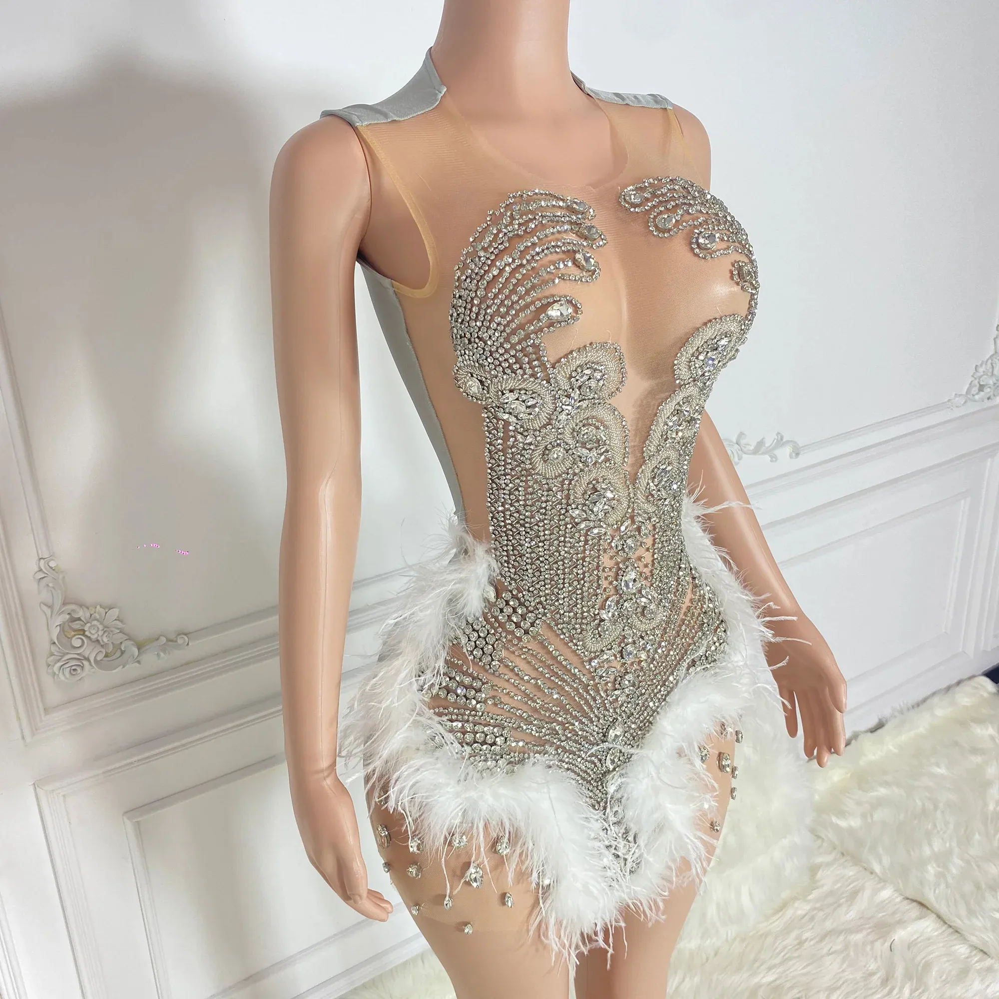 Luxury Rhinestone Mini Prom Dresses Sexy Short Birthday Dress