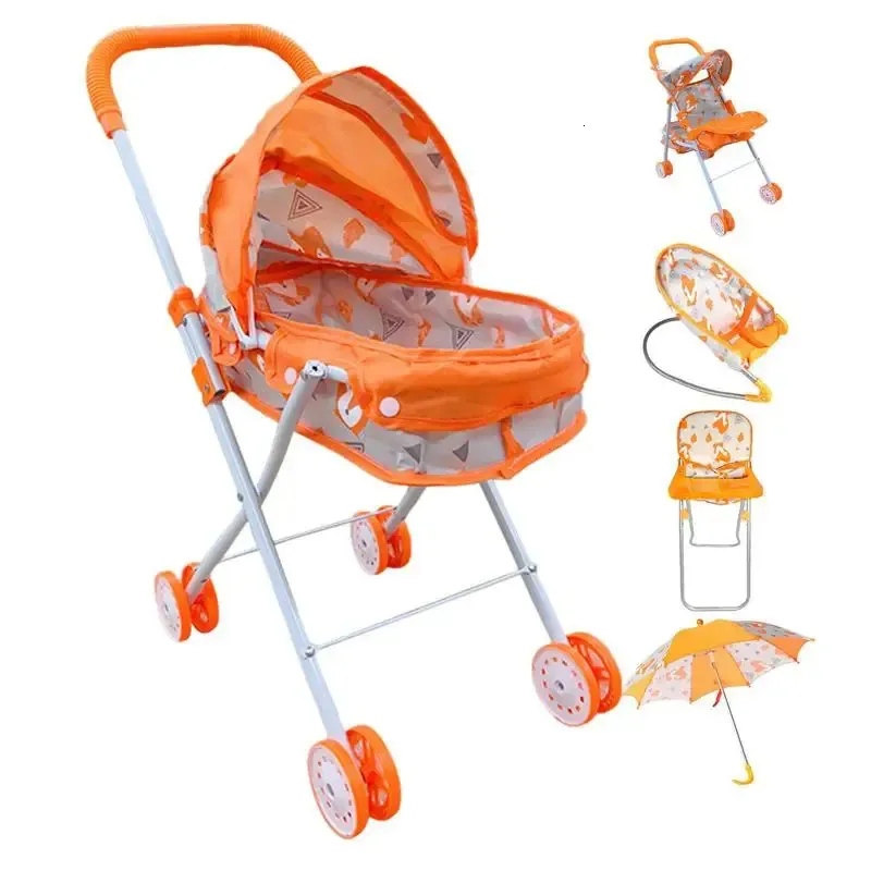 Doll House Association Baby Doll Stroller Kids Play House Toys Furniture Doll Shopping Cart Toddlers Baby Girls Toys Accessories 231018