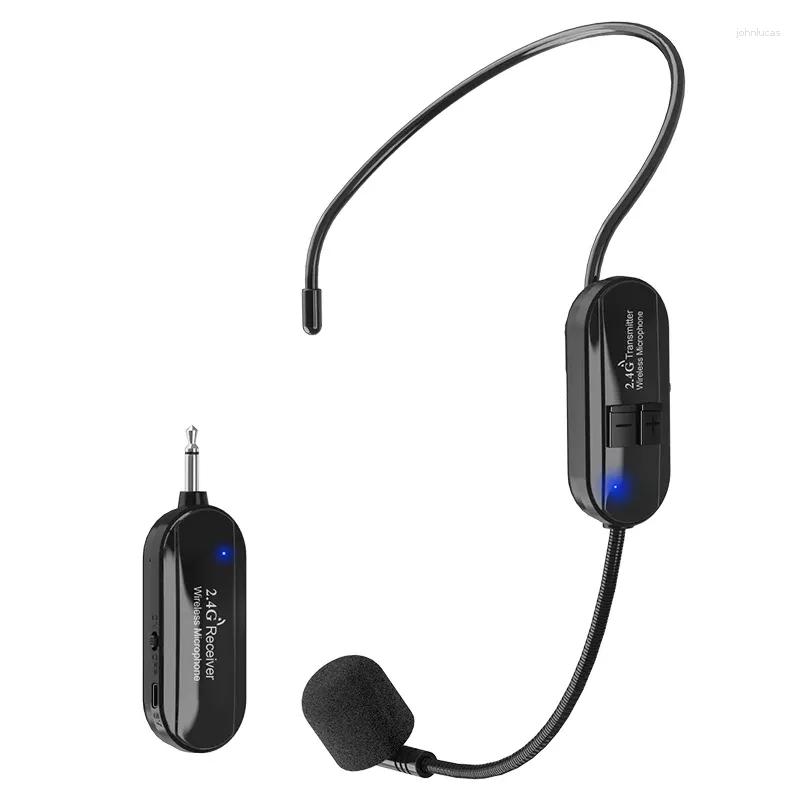 Microfoni Altoparlante wireless 2.4G Microfono appeso al collo Ape Insegnante Aula Radio Cuffia montata sulla testa