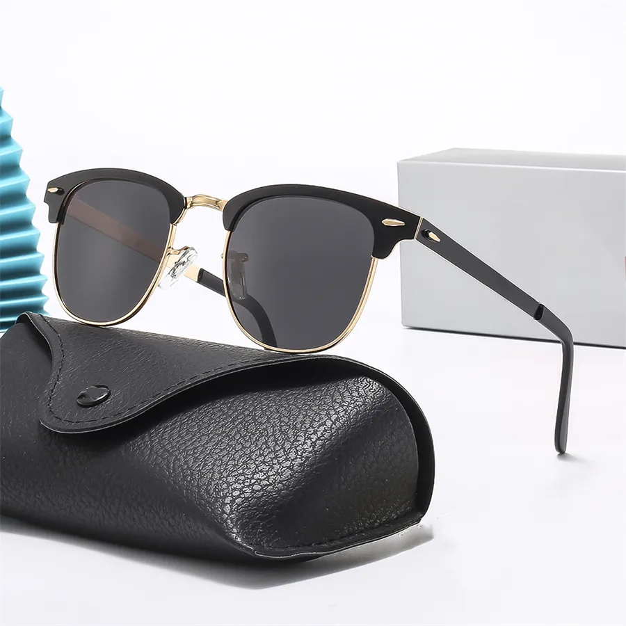 Lüks Tasarımcı Güneş Gözlüğü Kadın Erkek Gözlükleri Marka Moda Sürüş Gözlükler Vintage Seyahat Balıkçılık Yarım Çerçeve Güneş Gözlükleri UV400 Yüksek Kalite