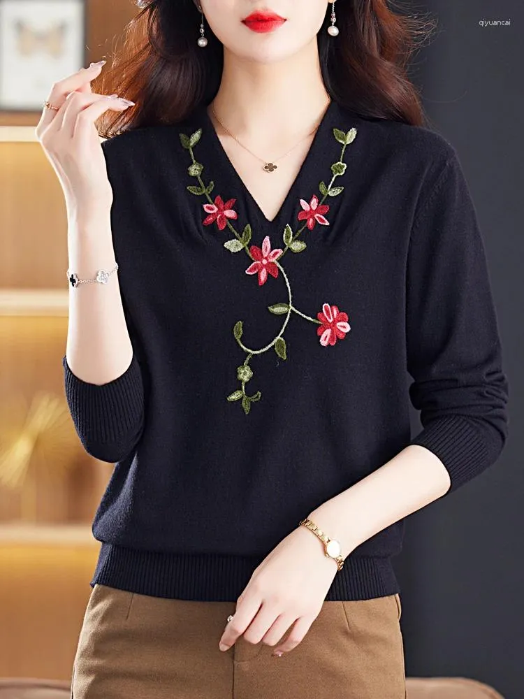 Women's embroidered cheap sweaters
