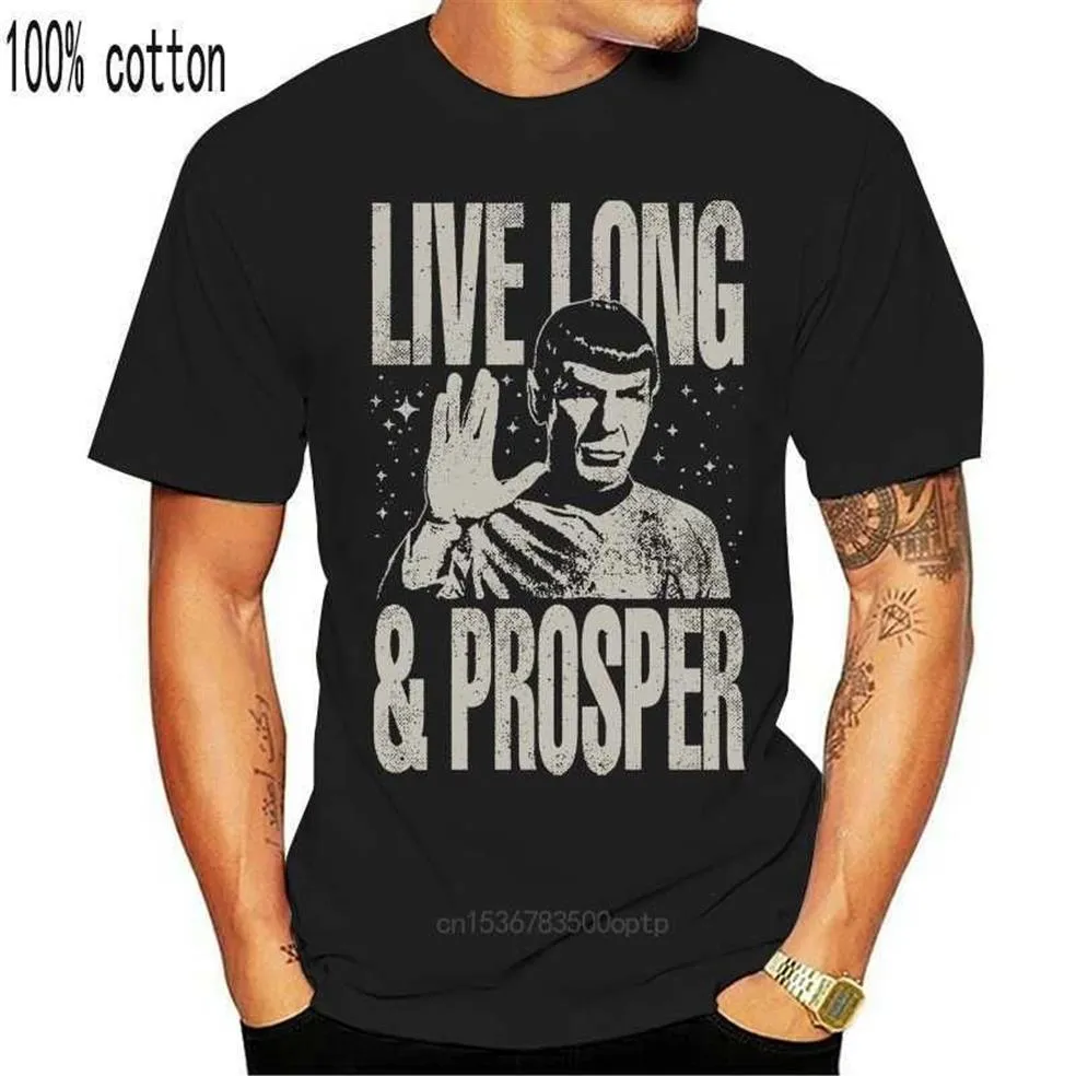 T-shirts pour hommes Star Treks Spock Live Long and Prosper T-shirt adulte sous licence L230217263n