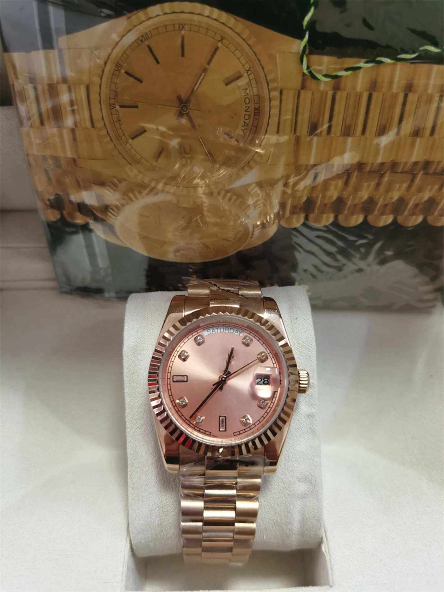 Con scatola originale orologio di lusso di alta qualità da 41 mm con movimento automatico in oro rosa, bracciale GD, orologi da uomo