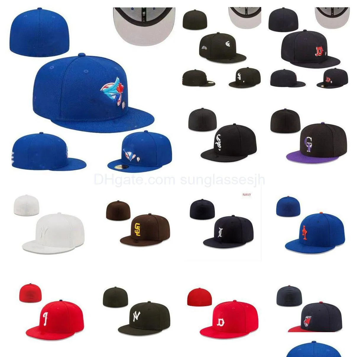 Casquettes de ballon Sport Chapeaux ajustés Snapbacks Chapeau de football réglable Tous les logos de l'équipe Mode Broderie extérieure Coton Fermé Fisherman Bean Dhsyj