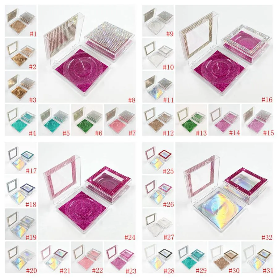 3D Mink Eyelash Diamond Package Boxes False Eyelashes Square Packaging Empty Eyelash Box Case Lashes Box Packaging