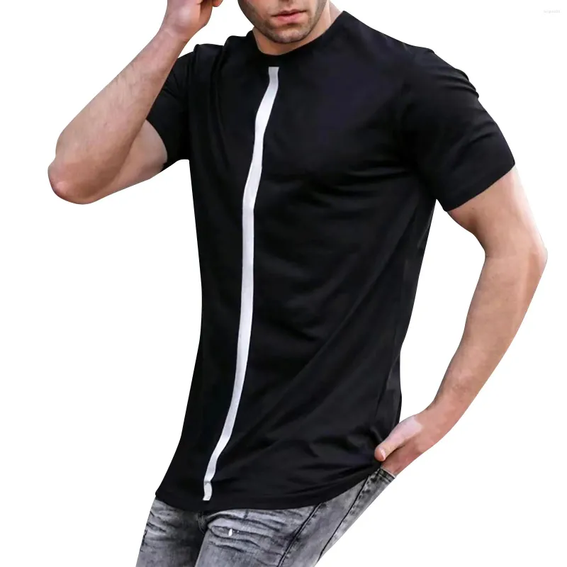 T-shirt da uomo Uomo grande alto moda semplice seta ghiacciata asciugatura rapida esercizio fitness slim girocollo pullover camicia corta set