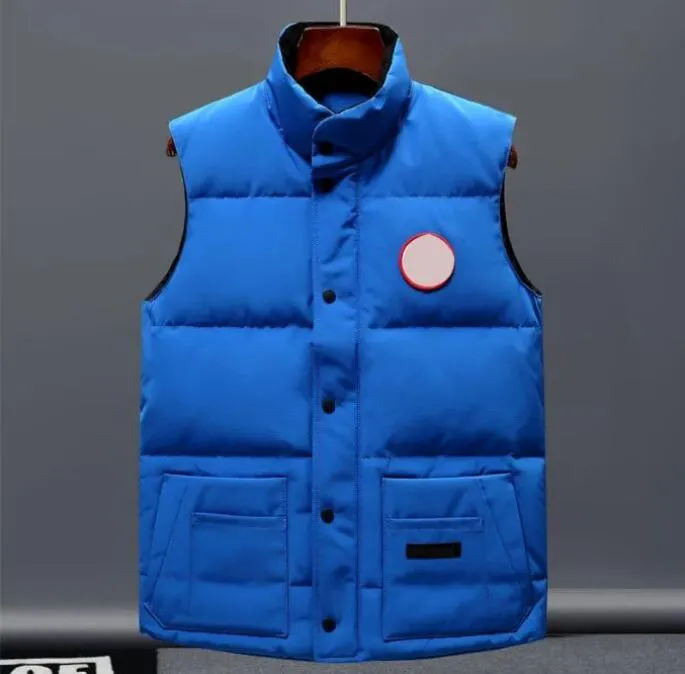 Down Vest Pocket Jackets Parkas Zipper -Abzeichen Männer Downs Casual Coat Canadian Gans Tops Outwear Multiple Color 5780