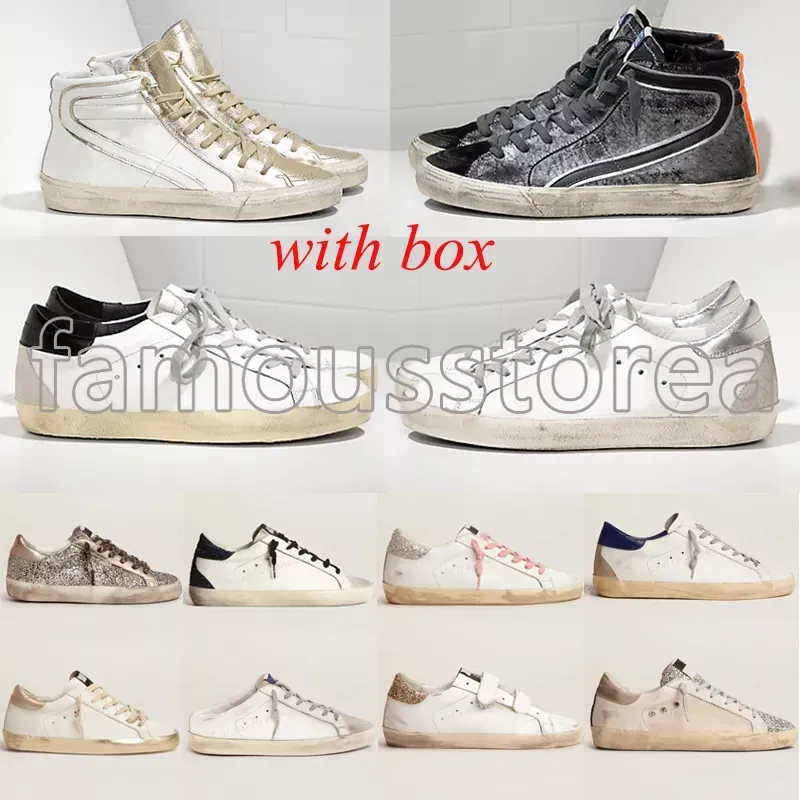 Sapatos sujos Mid-Star Sneakers Designer Trainer Mens Sapatos Versão de Luxo Italiano Retro Feito à Mão Mulheres com Assinatura no Tornozelo Sapatos de Couro Preto