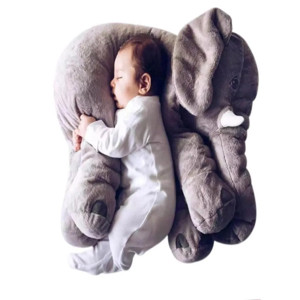 Kussen/decoratief kussen 60 cm 40 cm zachte pluche olifant babyslaap rugkussen knuffels kussens geboren pop speelkameraadje kussens K Dhlaf