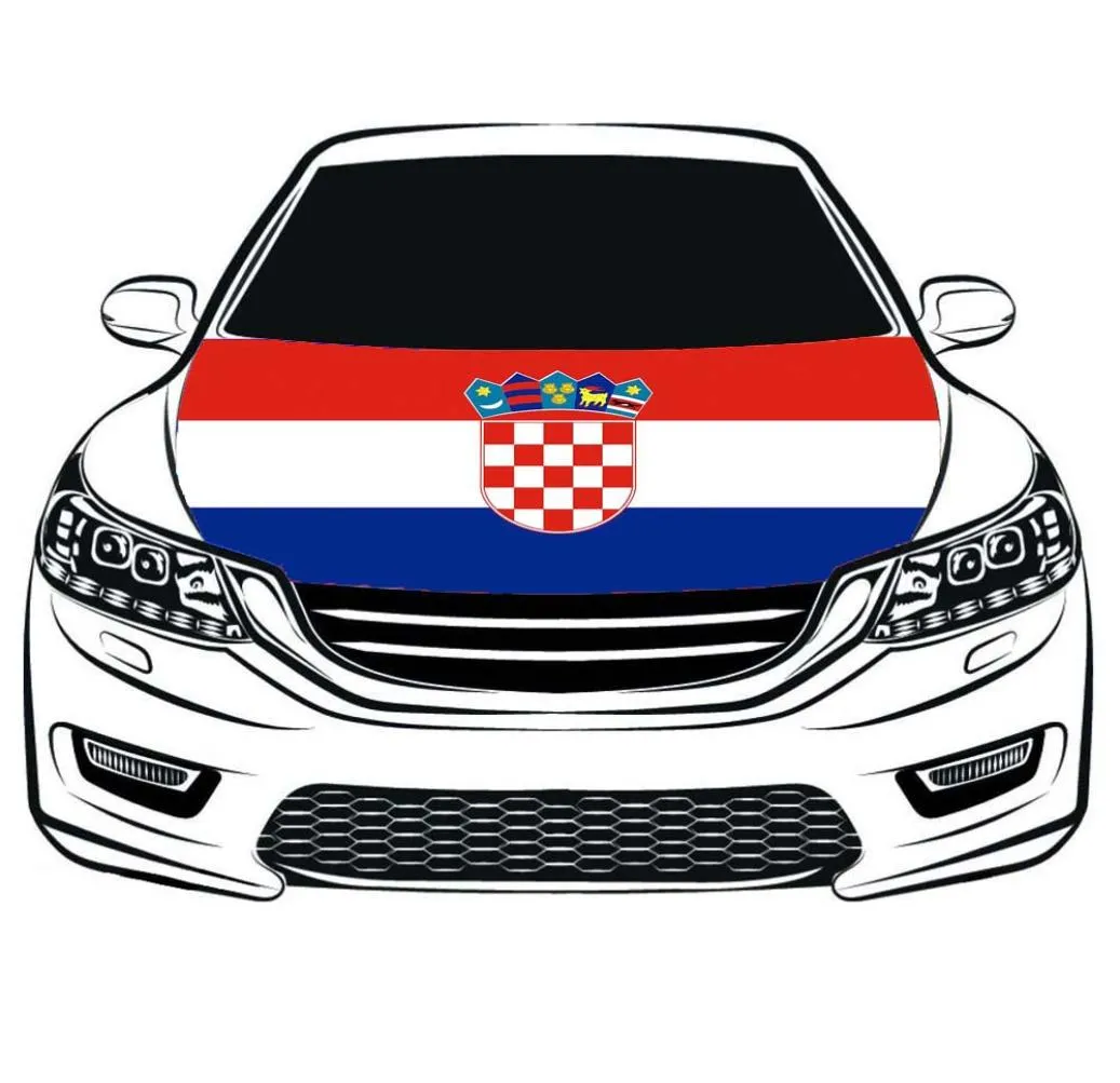 Croatia Similar Flags Car Hood Cover 33x5ft, 100% Polyester Elastic