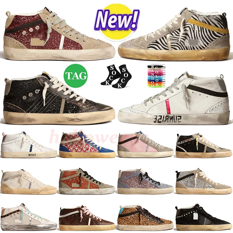 scarpe casual da uomo di design di lusso da donna glitter goosly flash borchie dorate stampa leopardo pelle di cavallino piattaforma skat mid star sneakers scarpe da ginnastica sportive in pelle scamosciata taglia 46