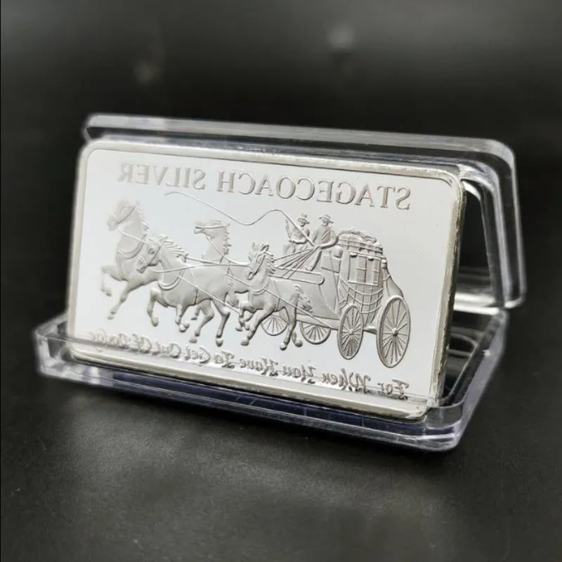 1 TROY OZ BARRE PLAQUÉE ARGENT SCELLÉE STAGECOACH Autres arts et métiers Rpqsr