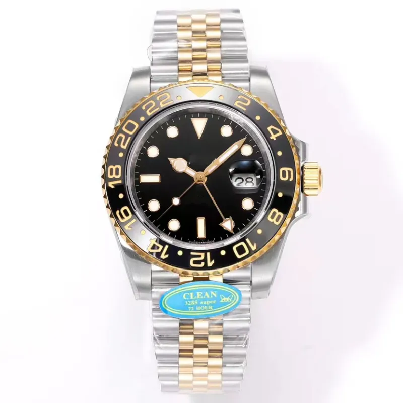 C Factory Reloj de buceo para hombres de alta calidad Anillo de cola Bisel giratorio de cerámica bidireccional Caja de acero 904L Pulsera Espejo de zafiro Reloj de lujo súper luminoso LYFR