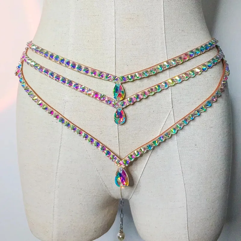 Weitere Modeaccessoires: Funkelnder Bauchtanz-Taillenkettengürtel, glänzender, geschichteter Strass-Körperschmuck, Zubehör, Bikinikette, verstellbar, für Frauen und Mädchen, 231018