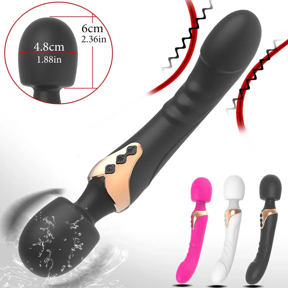 Krachtige vibrators, vibrator, dubbele motor, siliconen, groot formaat toverstaf, GSpot-stimulator, seksspeeltje voor koppels, clitorisstimulator, voor volwassenen 231018