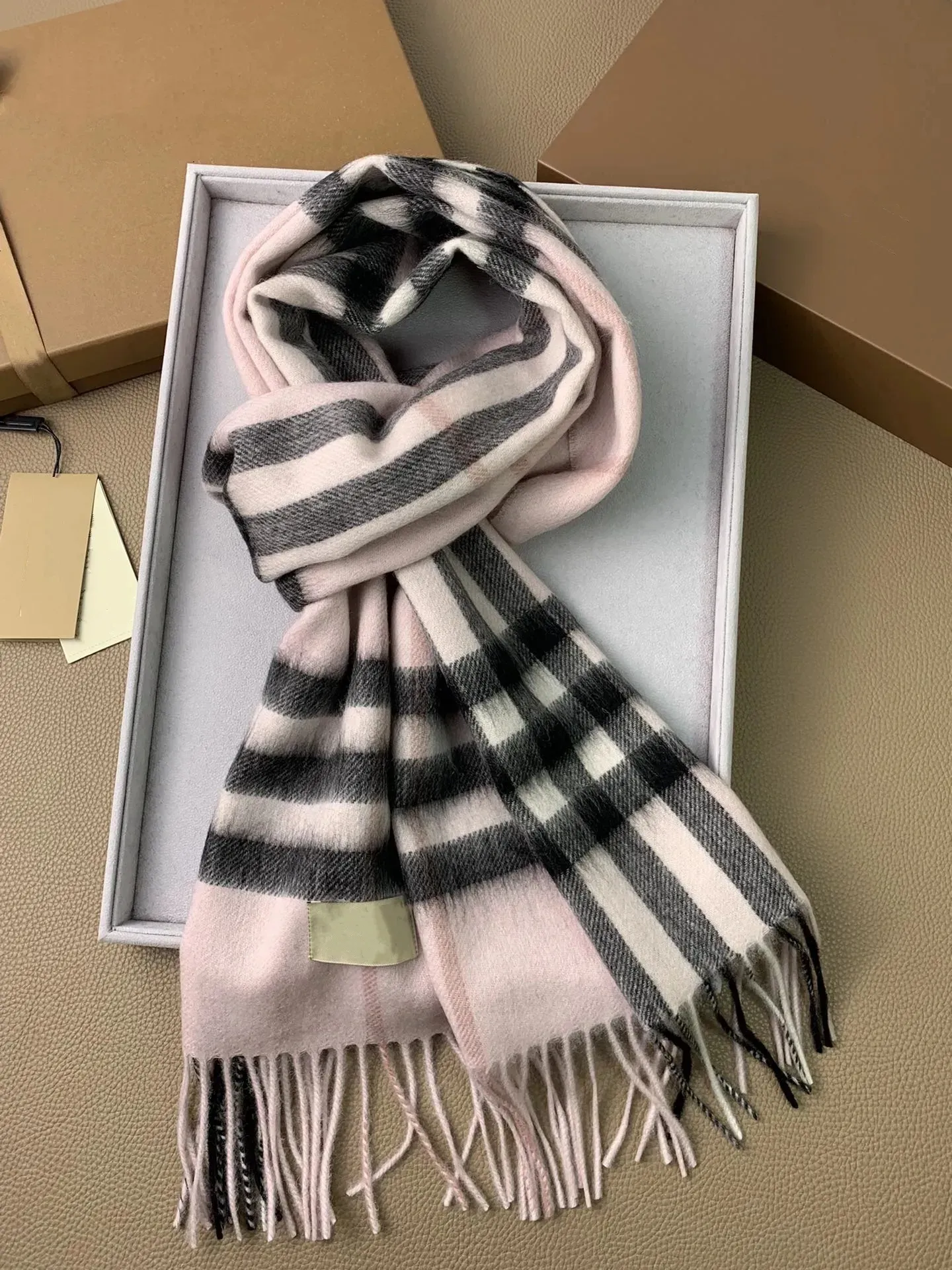 Burberry giant check cashmere scarf cheap ash rose