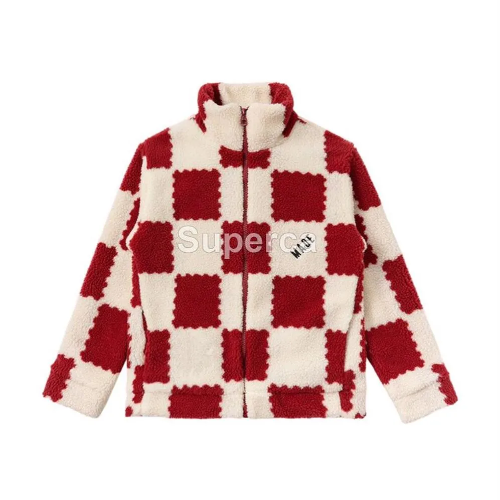 Jaqueta masculina de lã de cordeiro, confortável, quente, com letras bordadas, tops, casaco para unissex, designer de luxo, nigo, roupa 193x