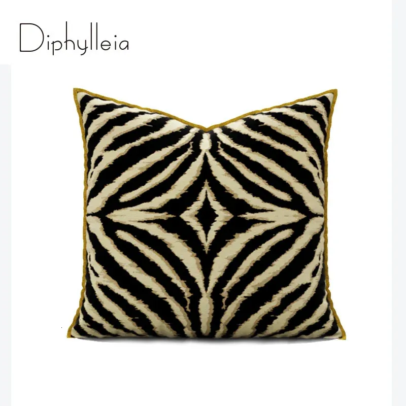 Poduszka Difylleia Sprzedawana poduszka okładka szykowna dekoracyjna lampart zebra wzór nowoczesny prosta poduszka luksusowa kussin 50x50cm 231013