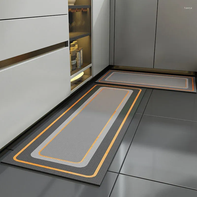 Tapis Tapis de cuisine antidérapant en cuir long, résistant à l'huile, imperméable, résistant à la saleté, lavable, PVC essuyable