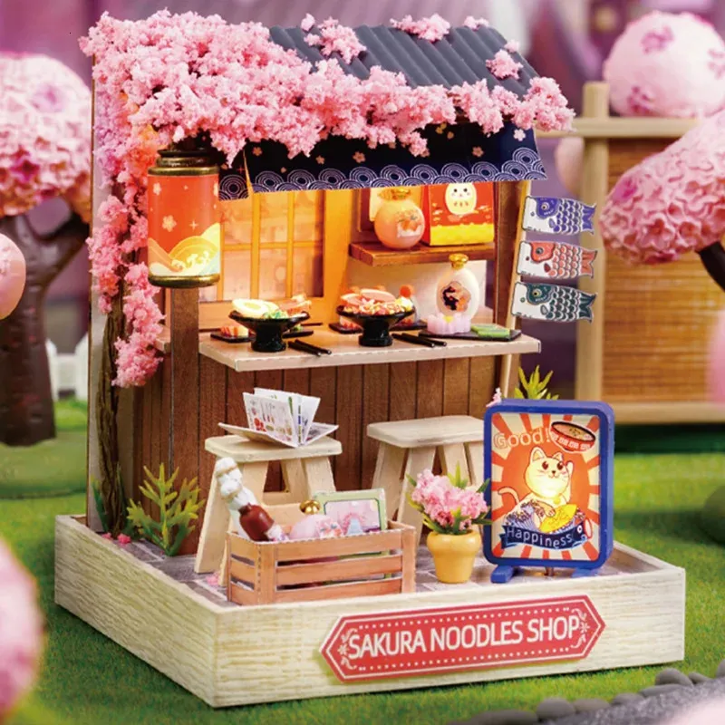 Accessoires voor poppenhuis DIY Mini-poppenhuis Miniatuurmodelbouwpakket Gemonteerd huis Thuispakket Creatieve kamer Slaapkamerdecoratie met meubilair Cadeau 231018