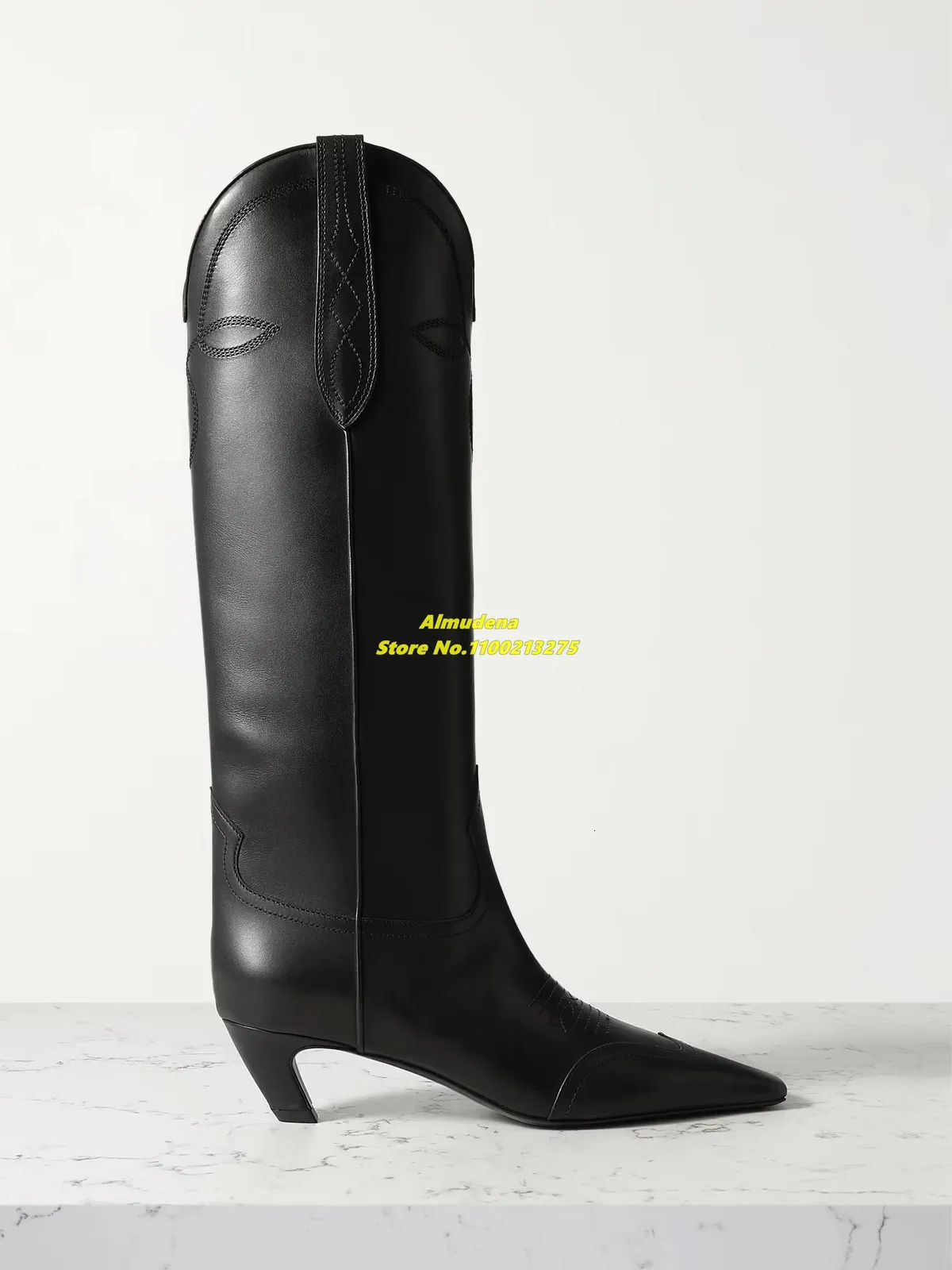 2 inch heel leather boots sales