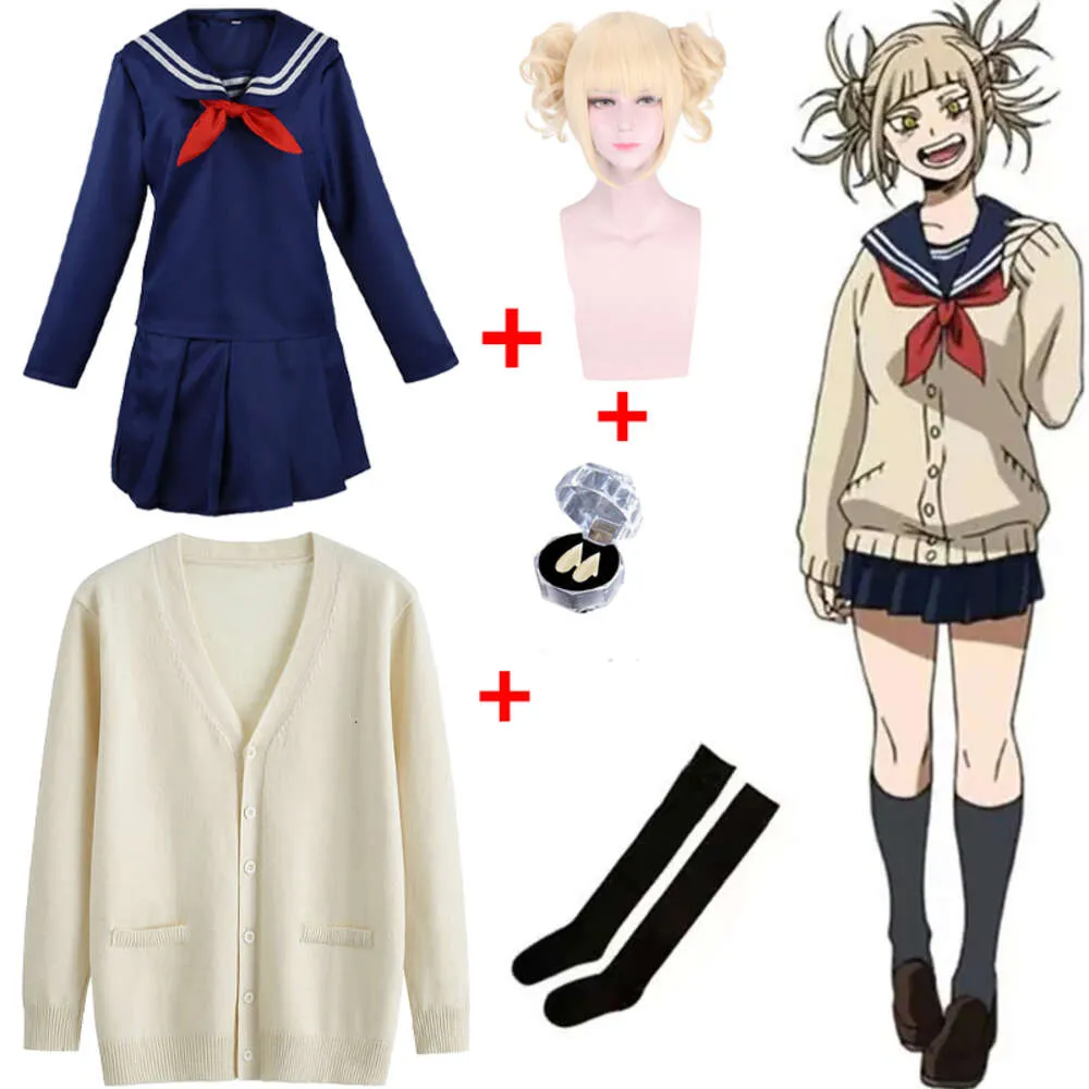 Anime My Hero Academia Himiko Toga Cosplay Costume JK Uniform Skirts Sweater Coat Halloween Christmas Clothes Women Girlscosplay